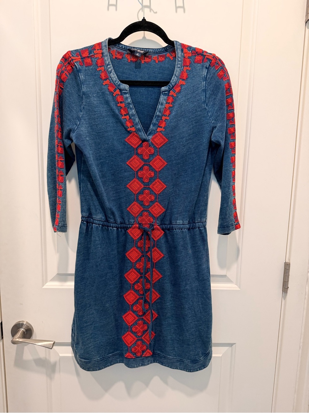 Lucky Brand Women's
Denim Embroidered 3/4
Sleeve Popover Dress Size S